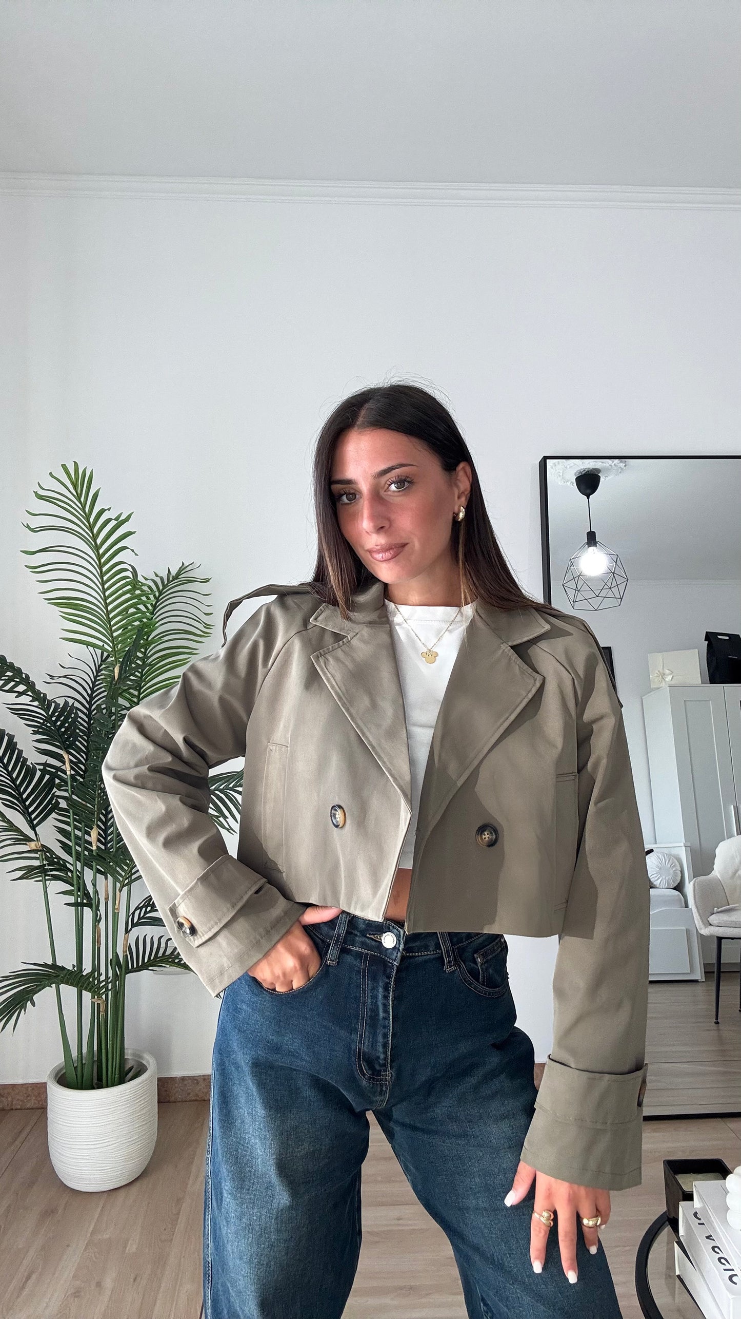 TRENCH CROP “COTONE”