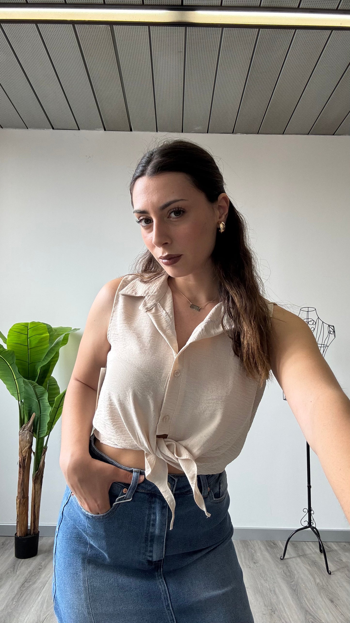 TOP CAMICIA CON NODO