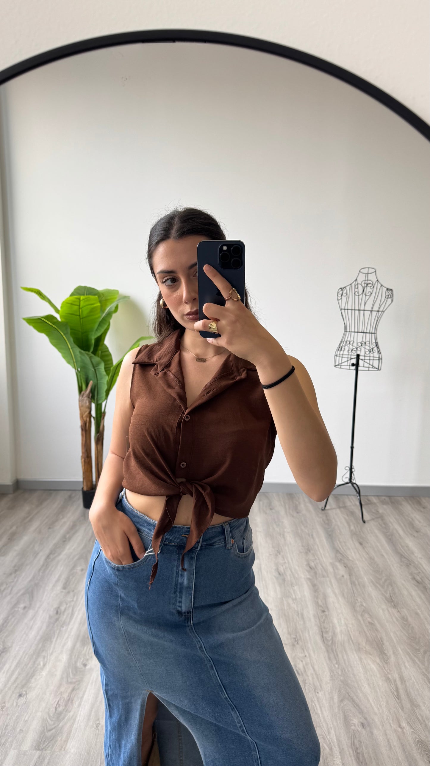 TOP CAMICIA CON NODO