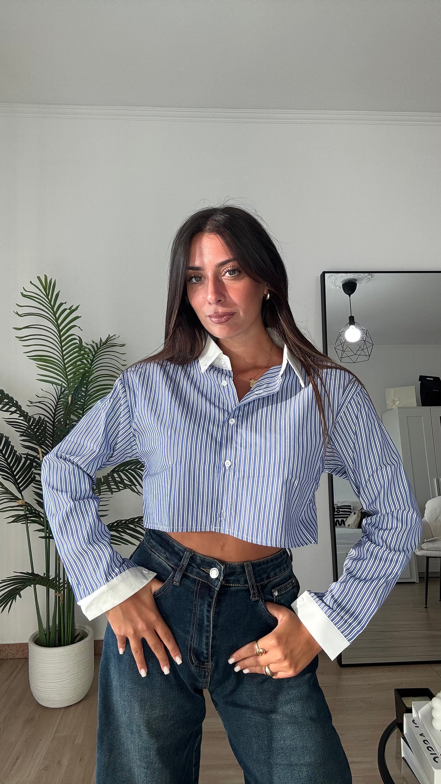 CAMICIA CROP “GESSATA”