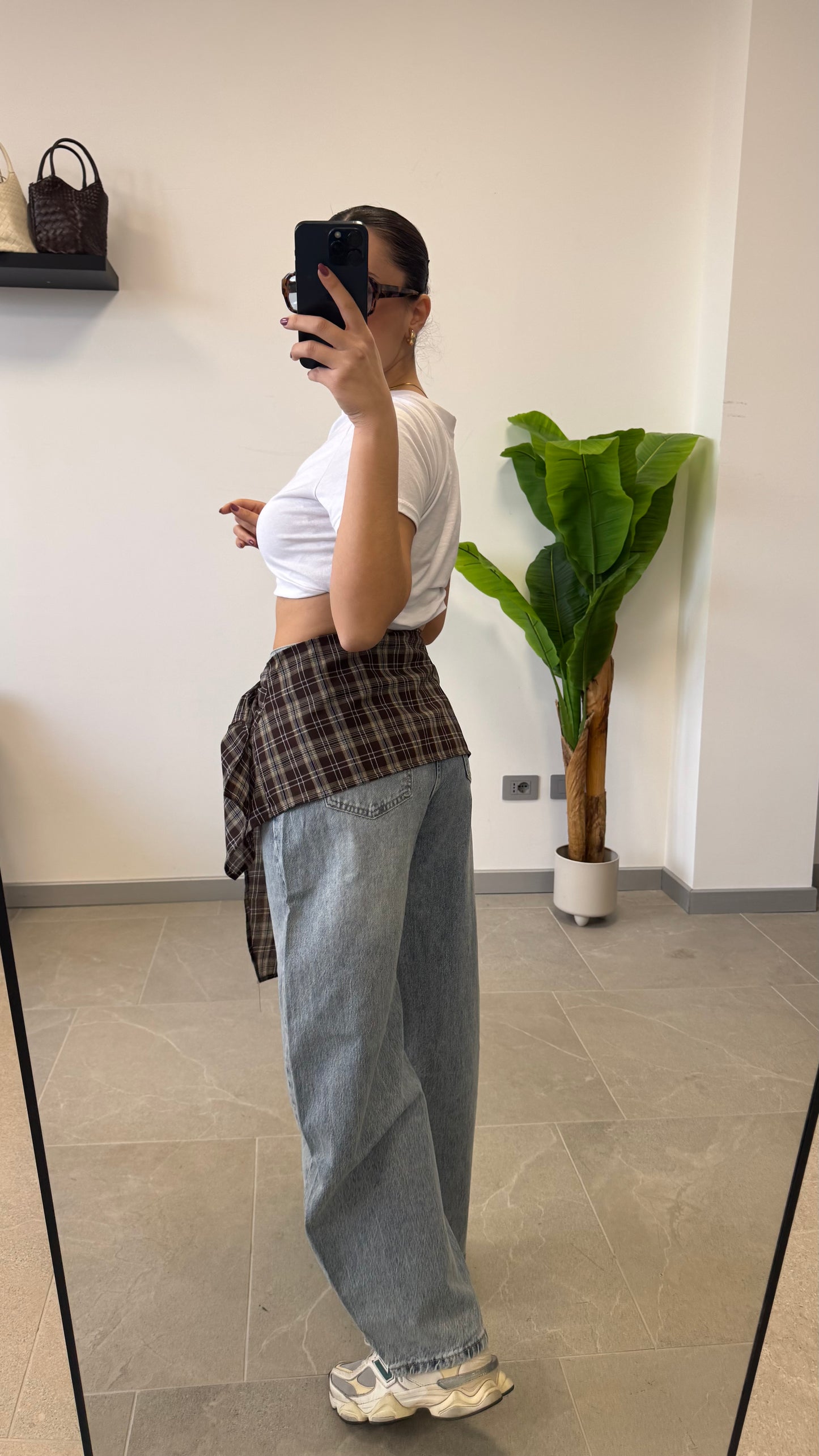 JEANS BALLOON CON CAMICIA