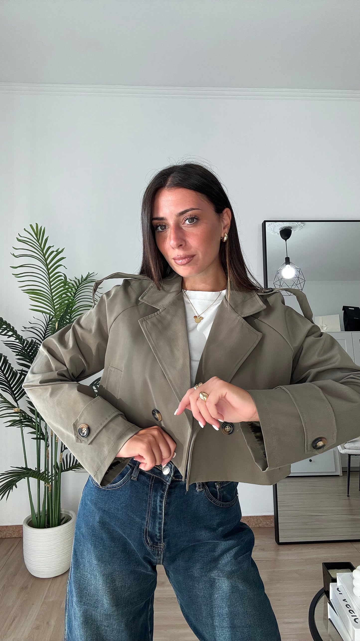 TRENCH CROP “COTONE”