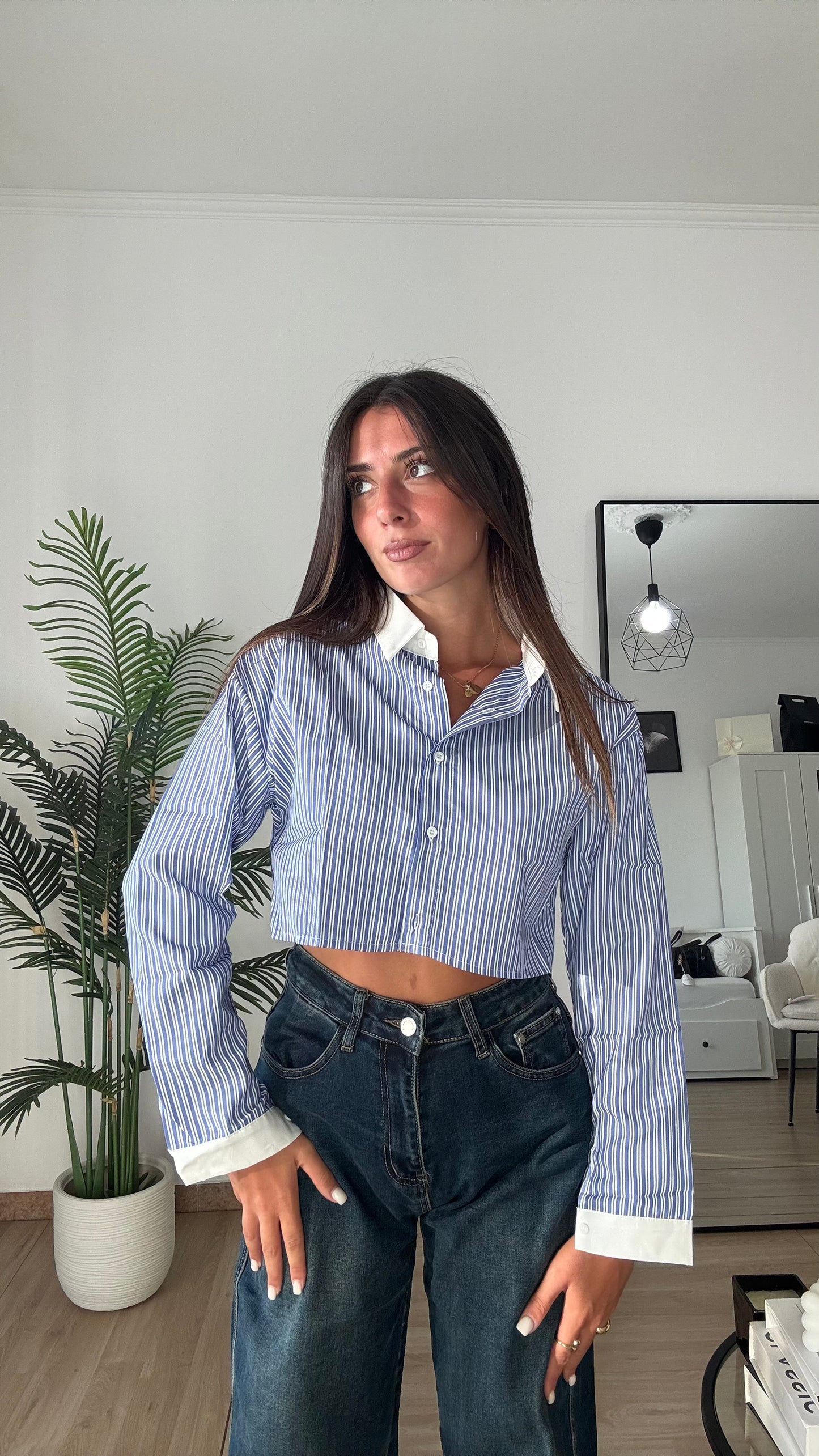 CAMICIA CROP “GESSATA”