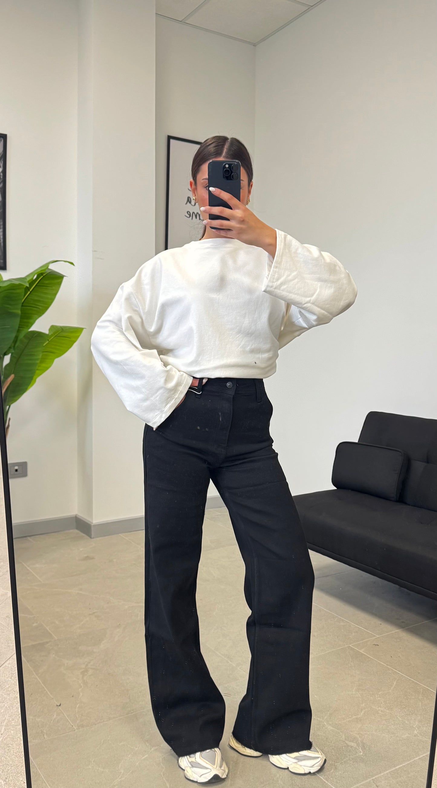 JEANS WIDE BLACK “409-B”