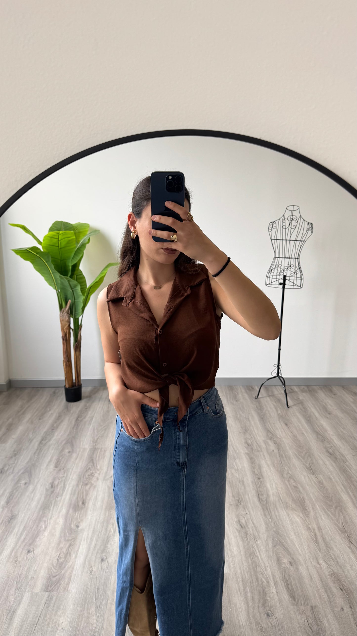 TOP CAMICIA CON NODO