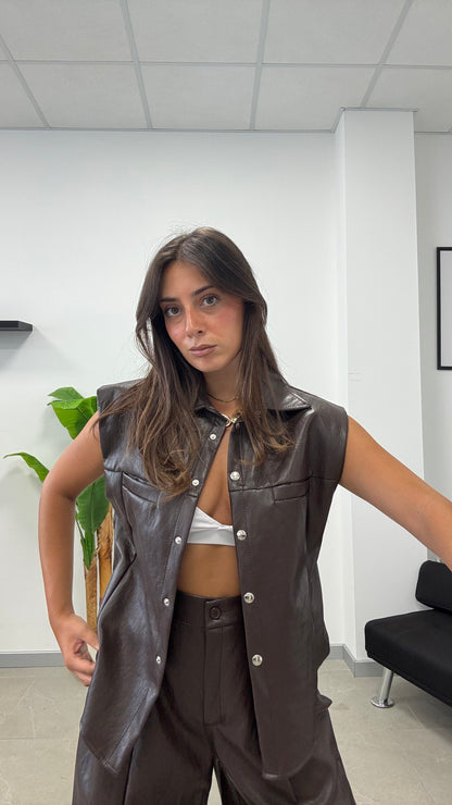 GILET ECOPELLE “BROWN”