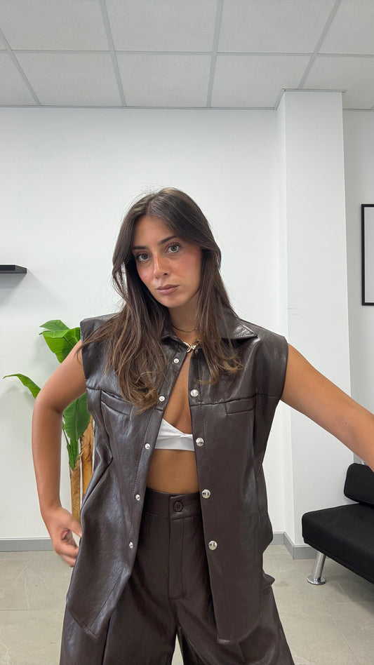 GILET ECOPELLE “BROWN”