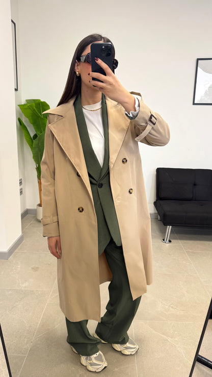 TRENCH IN COTONE BEIGE