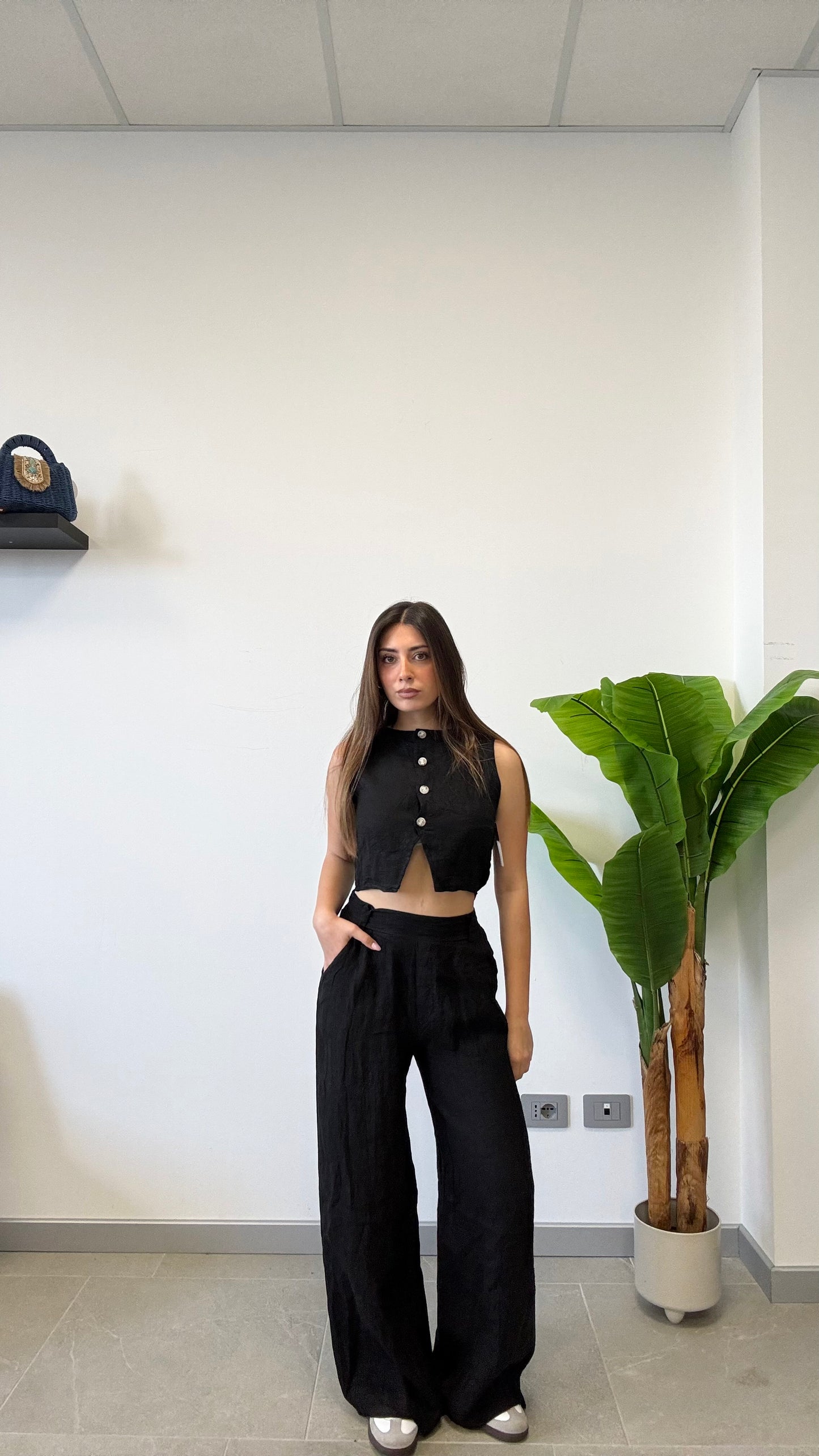 PANTALONE IN 100% LINO