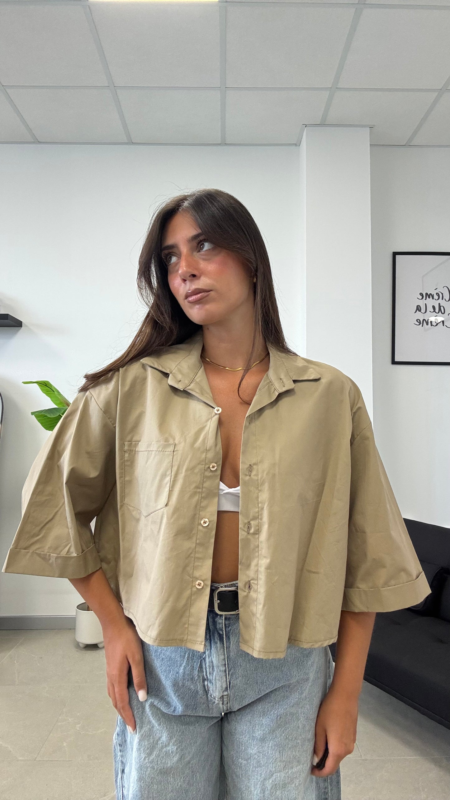 CAMICIA CROP OVER “COTONE”