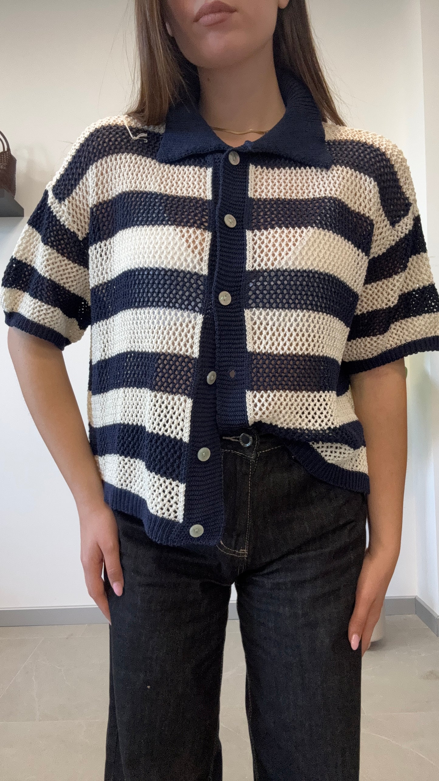 CARDIGAN A POLO “IN FILO”