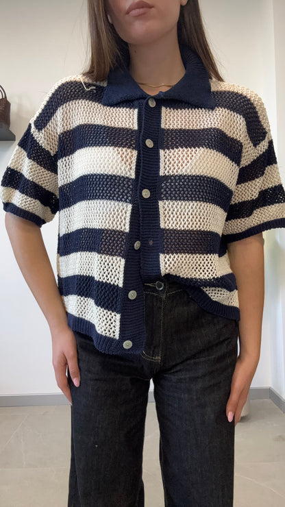 CARDIGAN A POLO “IN FILO”