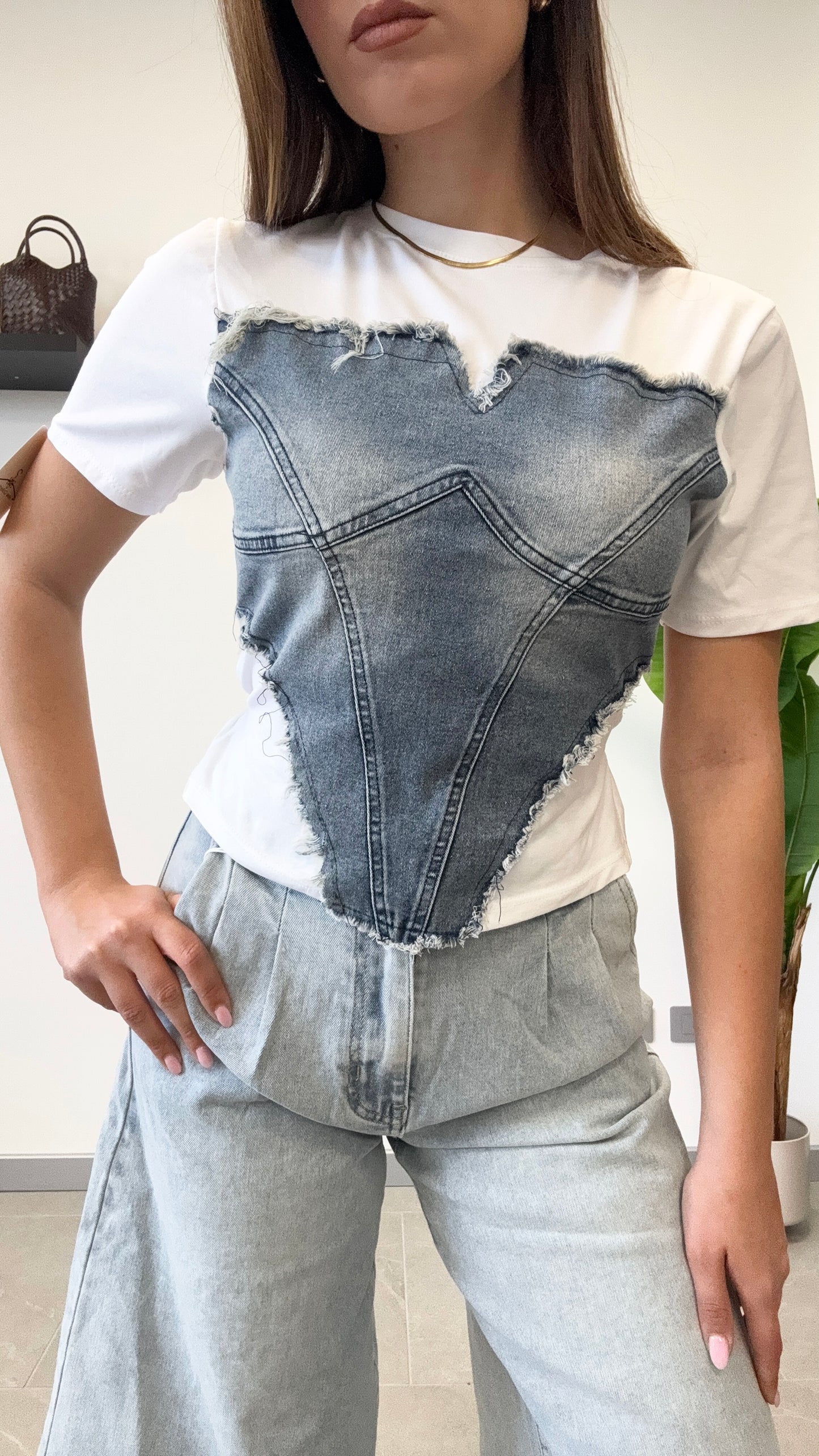 MAGLIA CORSET “DENIM”