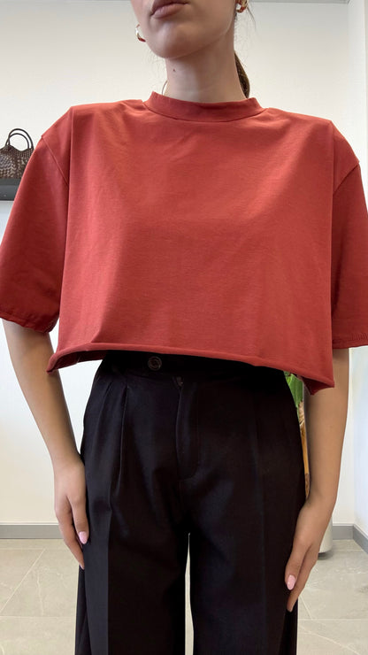 T-SHIRT CROP “TAGLIO VIVO”