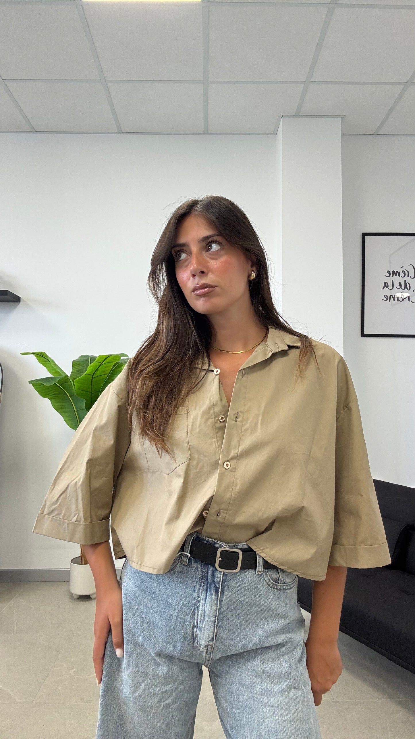 CAMICIA CROP OVER “COTONE”