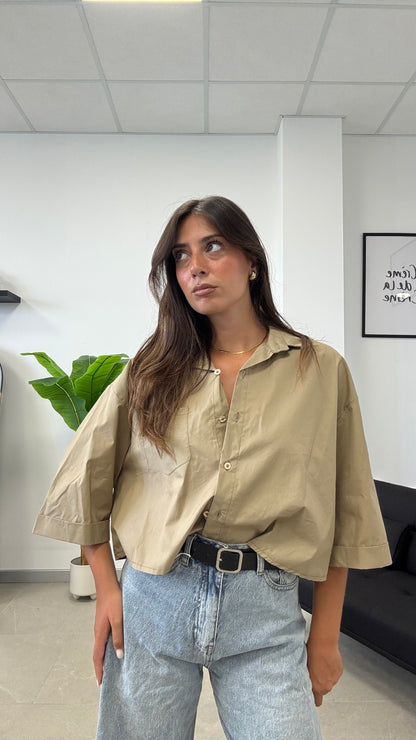 CAMICIA CROP OVER “COTONE”