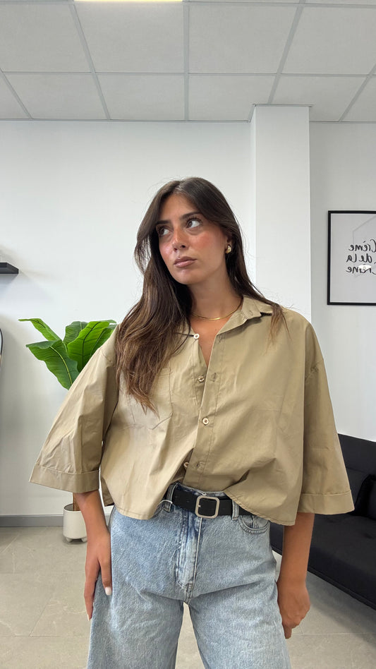 CAMICIA CROP OVER “COTONE”