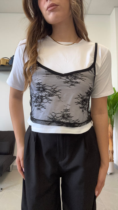 T SHIRT 100% cotone con TOP