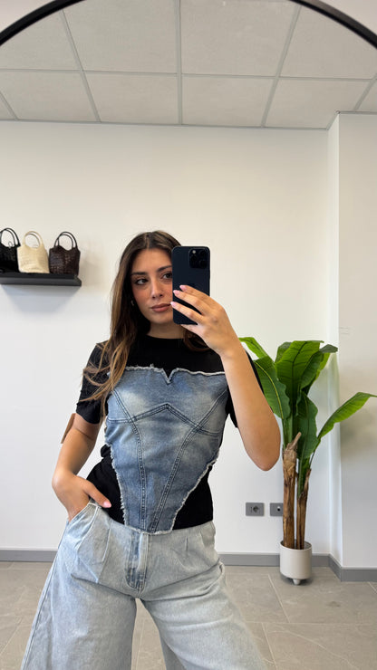 MAGLIA CORSET “DENIM”