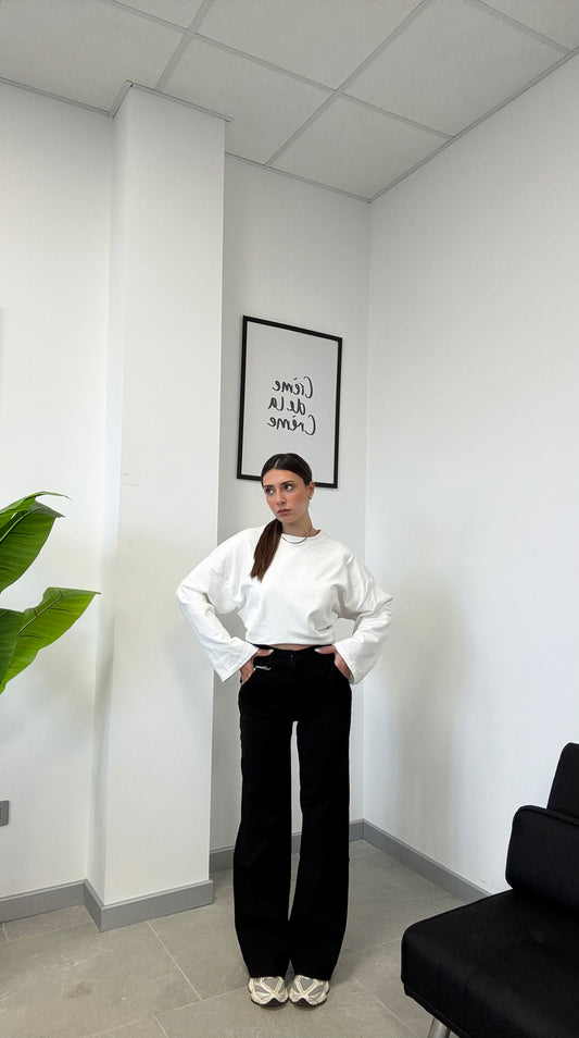 JEANS WIDE BLACK “409-B”