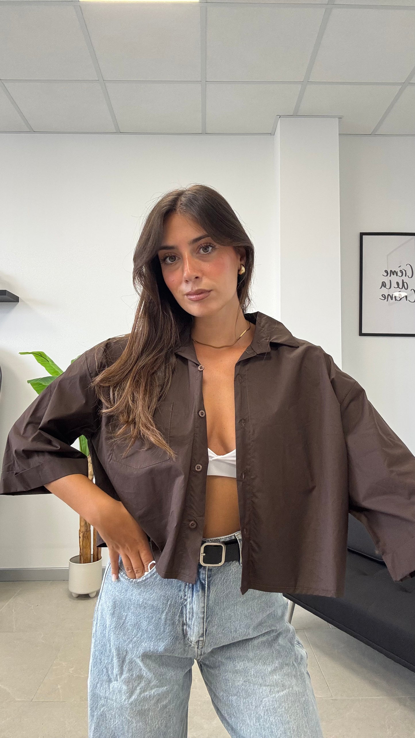 CAMICIA CROP OVER “COTONE”