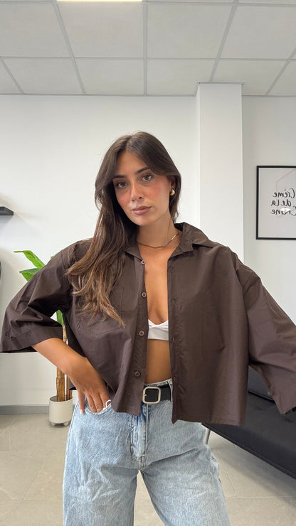 CAMICIA CROP OVER “COTONE”