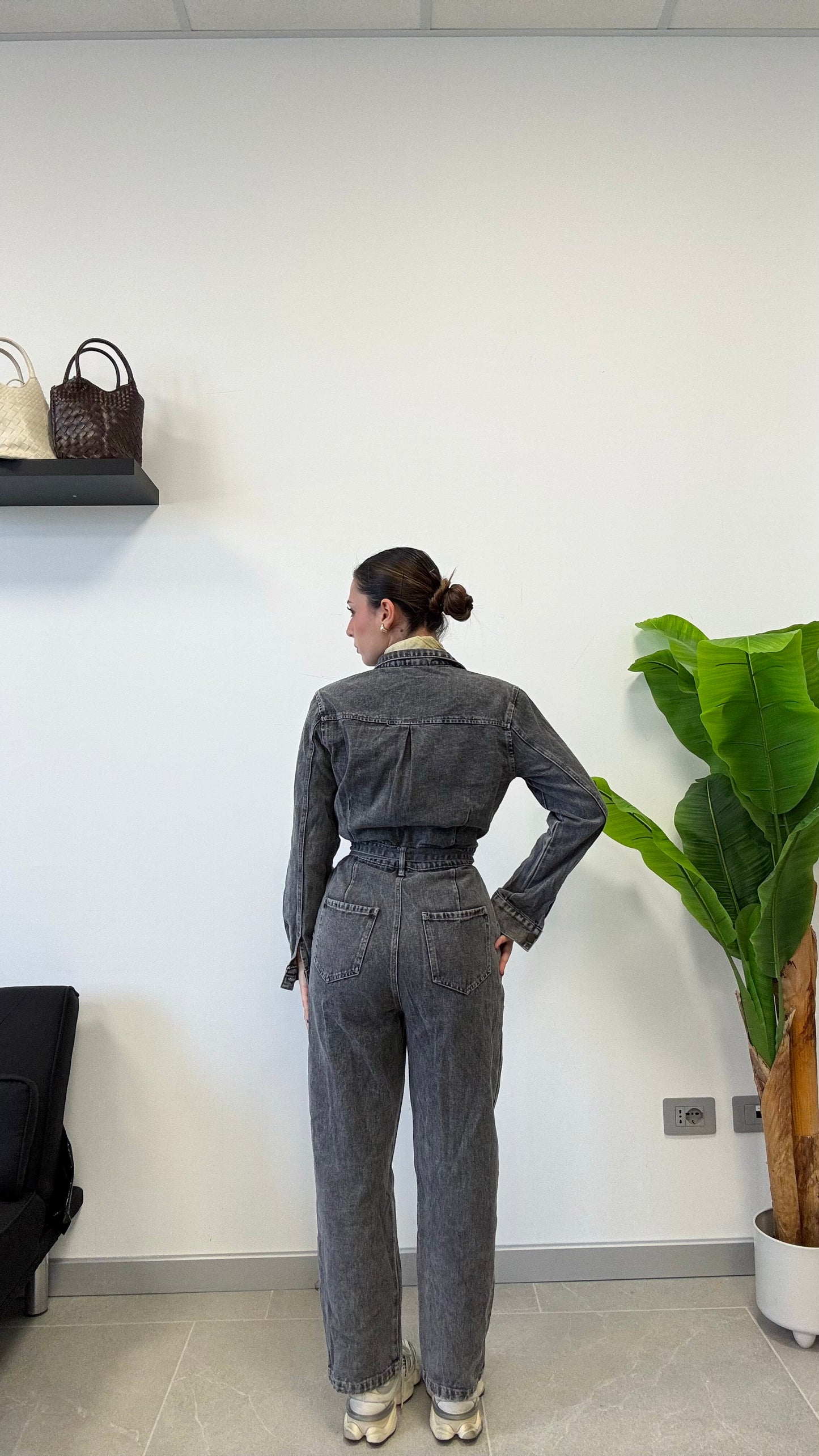 SALOPETTE IN JEANS “GREY”