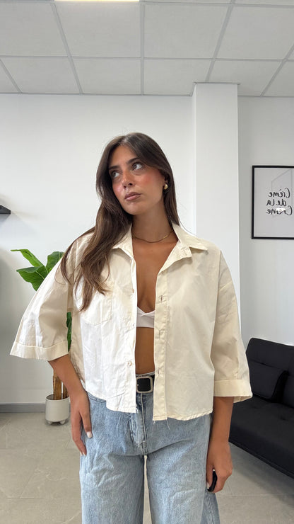 CAMICIA CROP OVER “COTONE”