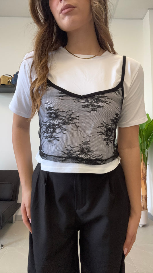 T SHIRT 100% cotone con TOP