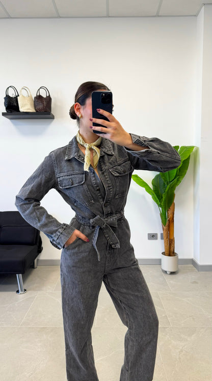 SALOPETTE IN JEANS “GREY”