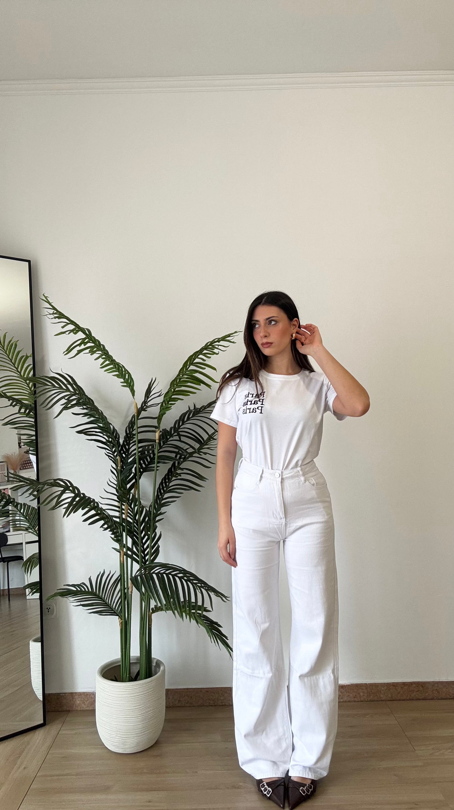JEANS WIDE LEG WHITE