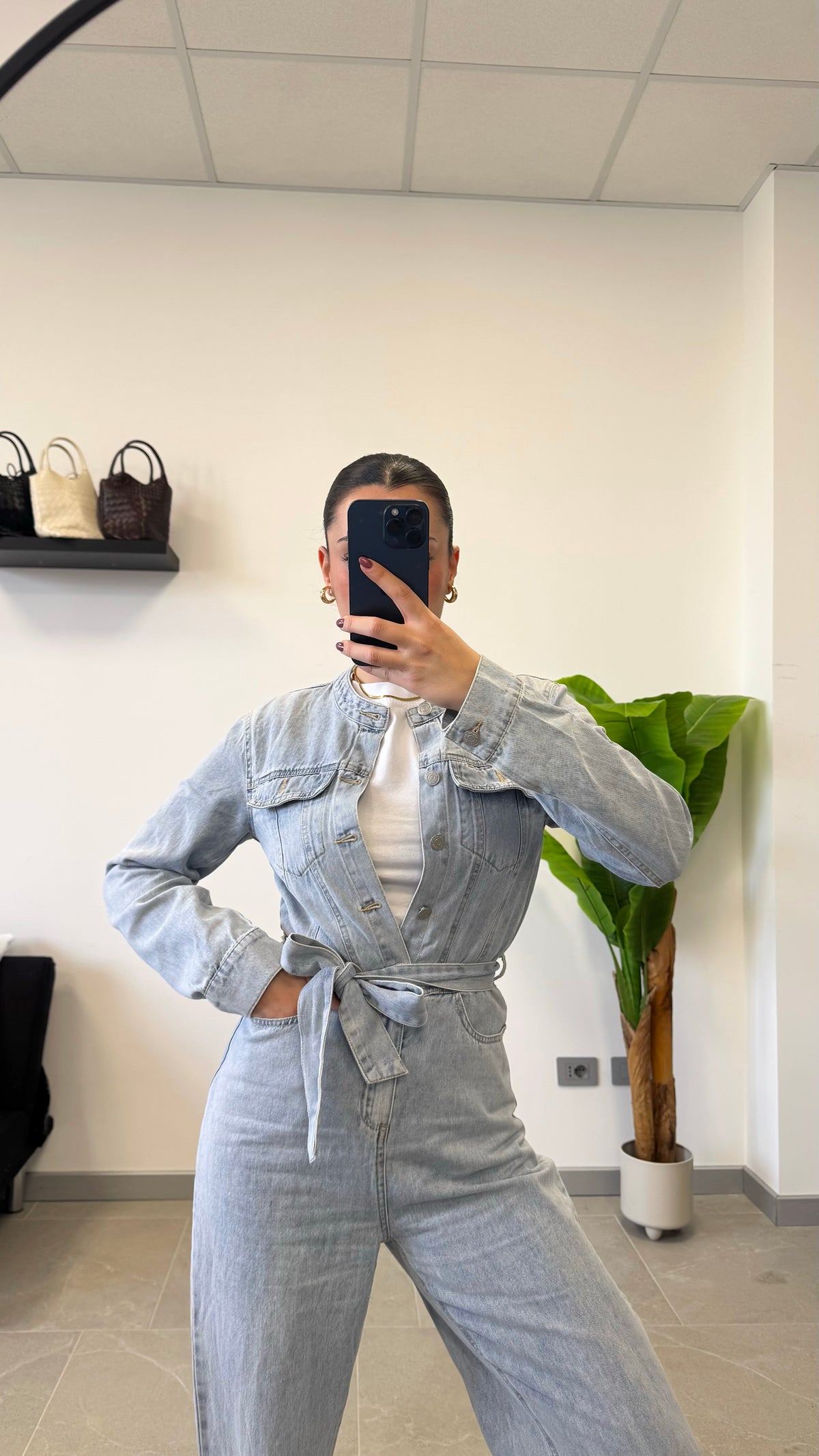 SALOPETTE IN JEANS LAVAG CHIARO