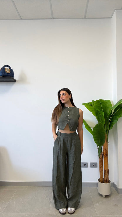 PANTALONE IN 100% LINO