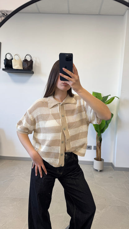 CARDIGAN A POLO “IN FILO”