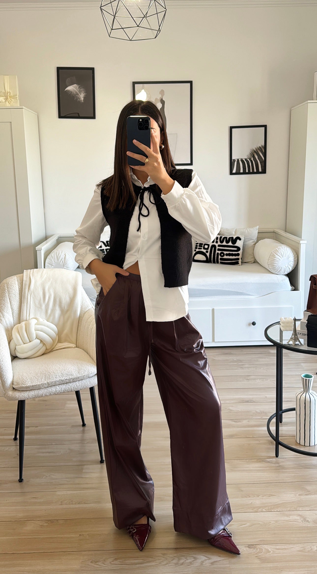 PANT ECOPELLE BORDEAUX