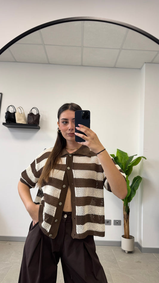 CARDIGAN A POLO “IN FILO”