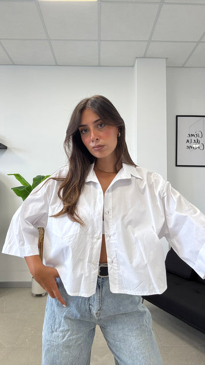 CAMICIA CROP OVER “COTONE”