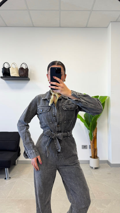 SALOPETTE IN JEANS “GREY”