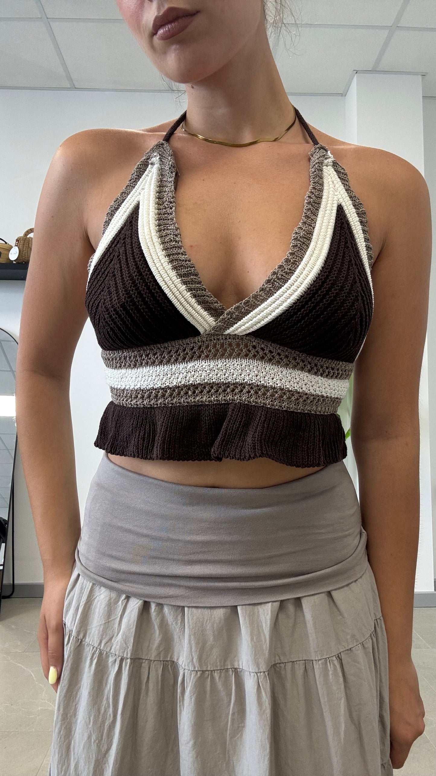 TOP A UNCINETTO “100% COTONE”