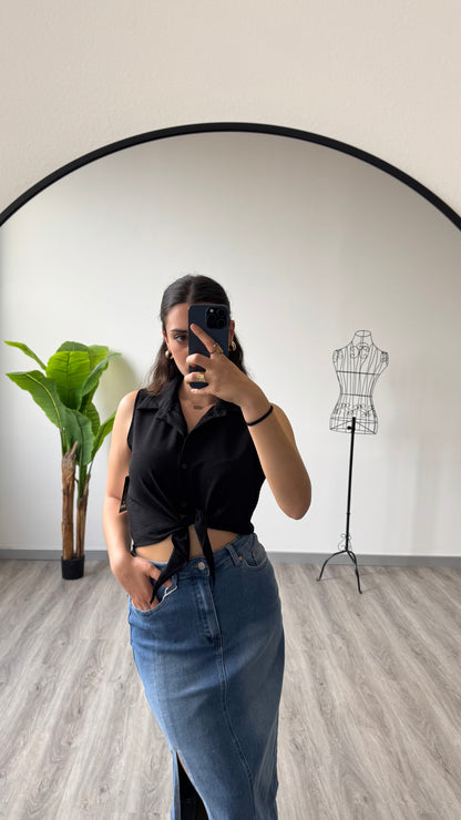 TOP CAMICIA CON NODO