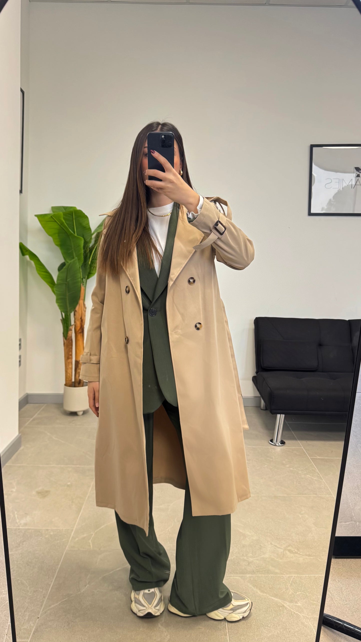 TRENCH IN COTONE BEIGE