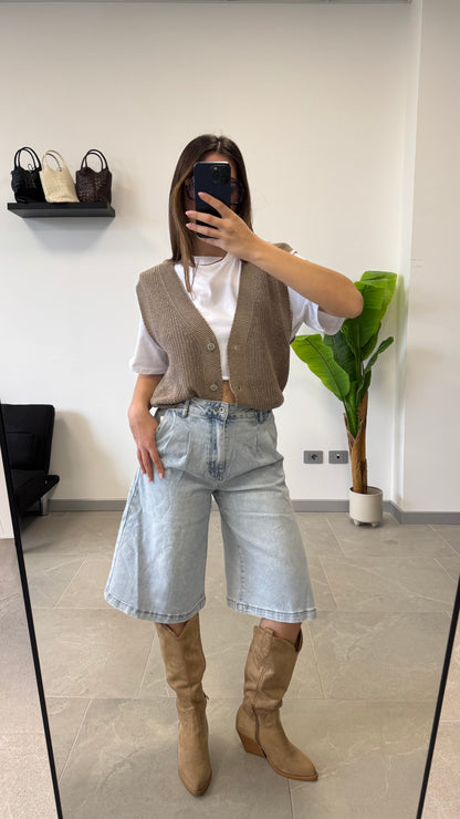 BERMUDA JEANS “6738” CHIARO