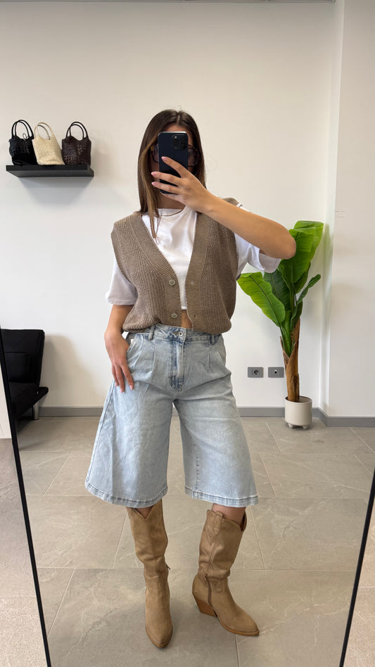 BERMUDA JEANS “6738” CHIARO