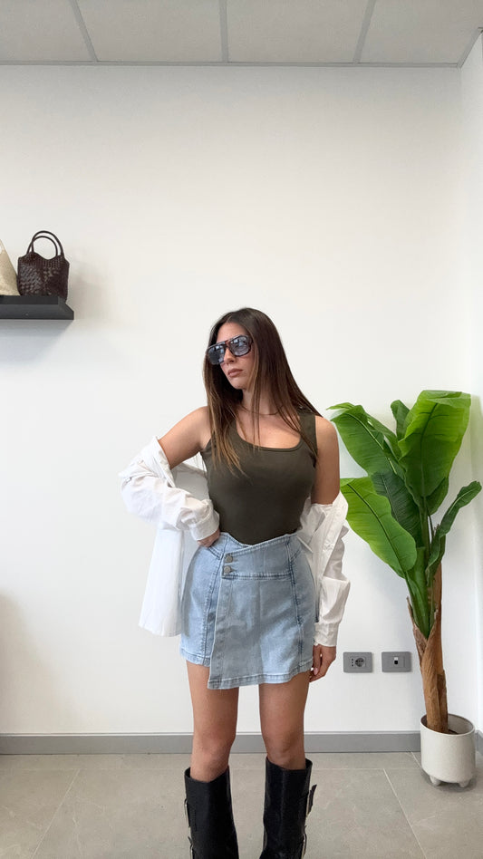 GONNA PANT JEANS LAVAG CHIARO