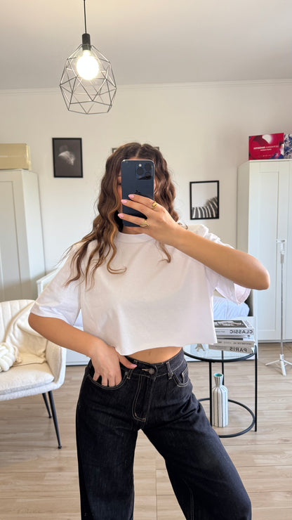 T-SHIRT CROP “TAGLIO VIVO”