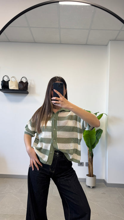 CARDIGAN A POLO “IN FILO”