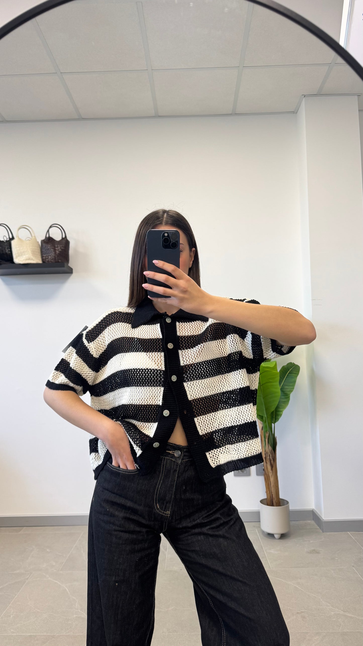 CARDIGAN A POLO “IN FILO”