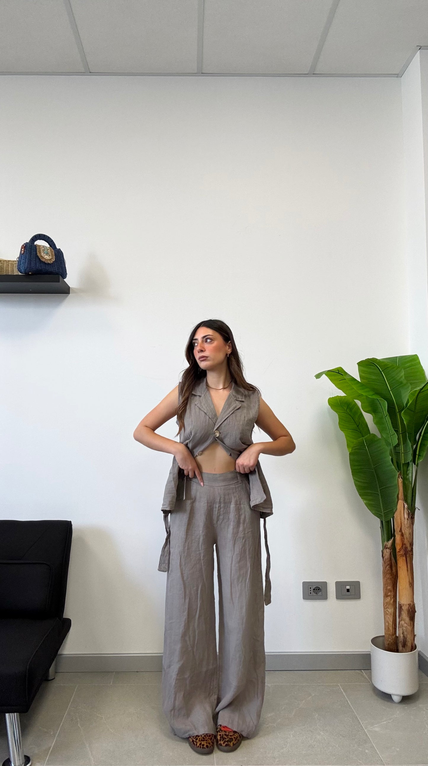 PANTALONE IN 100% LINO
