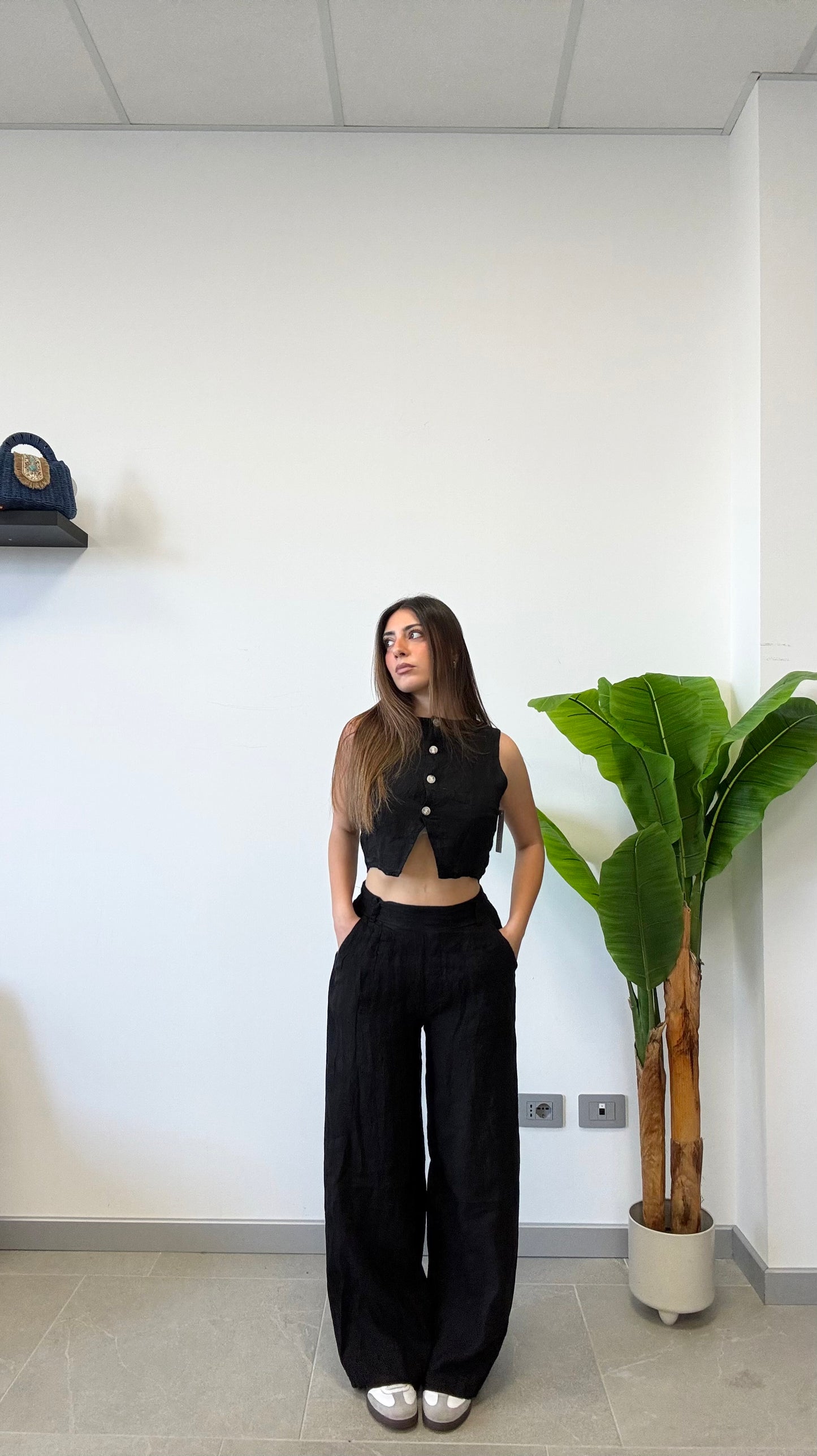 PANTALONE IN 100% LINO