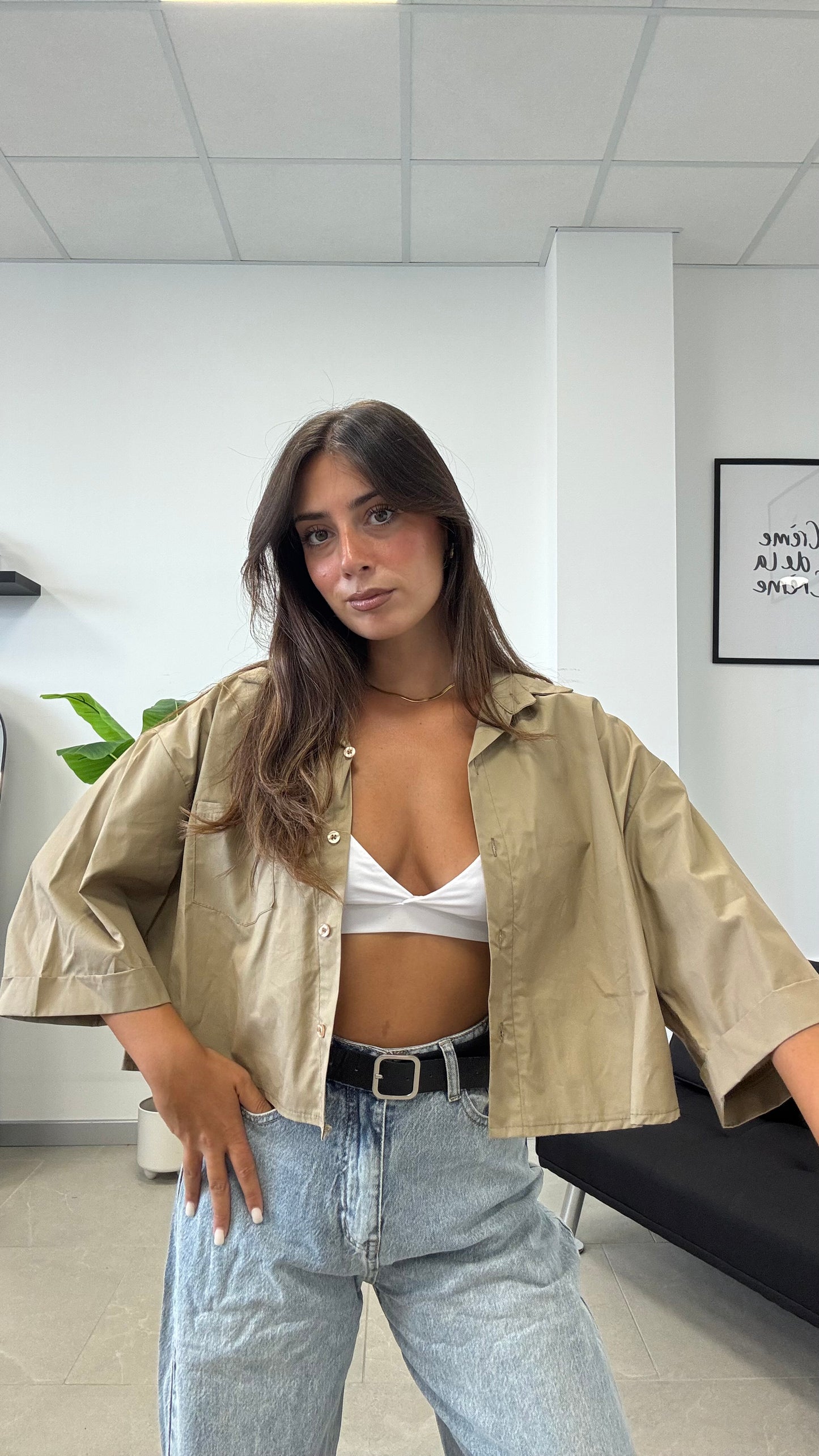 CAMICIA CROP OVER “COTONE”